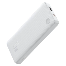 Powerbank 10000mAh 15W Airpow Lite z kablem USB-A - USB-C 30cm - biały