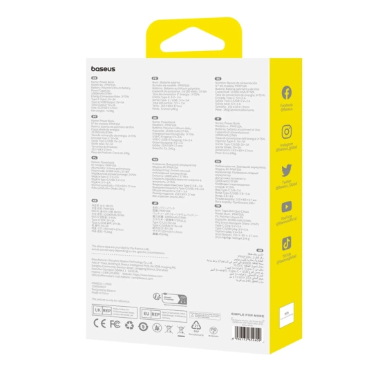 Baseus Airpow Lite powerbank 10000 mAh 15 W biały