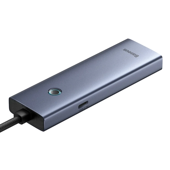 Hub USB-A Baseus UltraJoy 4x USB-A 3.0 50 cm szary