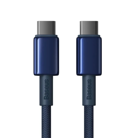 Baseus Tungsten Gold USB-C – USB-C 100W 1 m granatowy – przewód ze złączami USB-C – USB-C w kolorze granatowy.