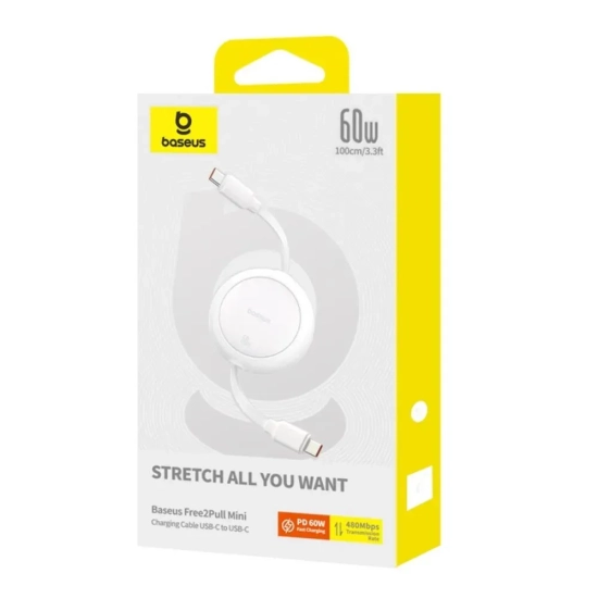 Kabel zwijany Baseus Free2Pull P10364500211-01 USB-C–USB-C 60W 1 m