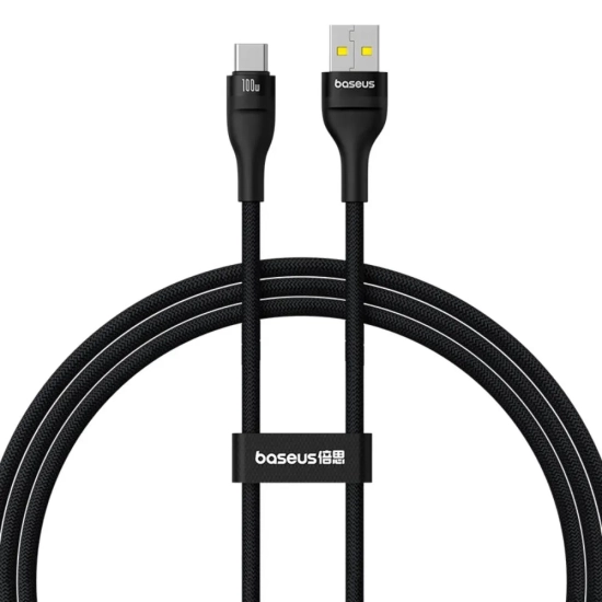 Kabel Baseus Flash 2 USB-A–USB-C 100W 1 m czarny