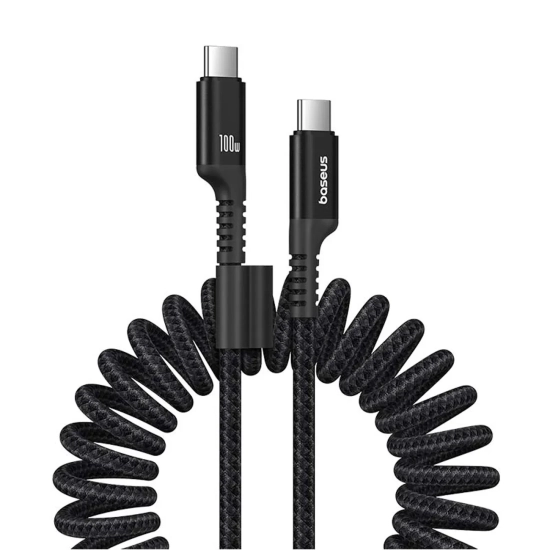 Baseus Kabel Fish-Eye USB-C–USB-C 100 W 1 m czarny