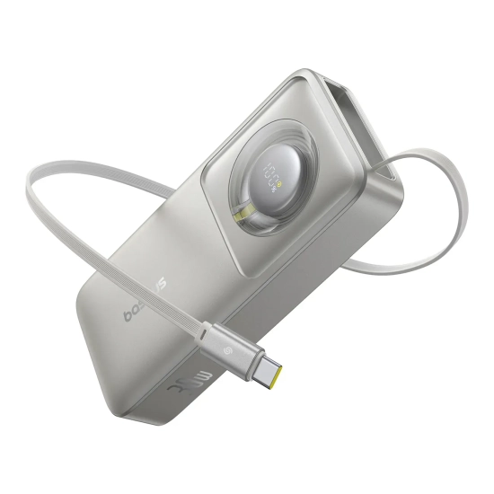 Powerbank Free2Pull 10000mAh 30W z portem USB-C i rozwijanym kablem USB-C