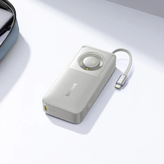 Powerbank Free2Pull 10000mAh 30W z portem USB-C i rozwijanym kablem USB-C
