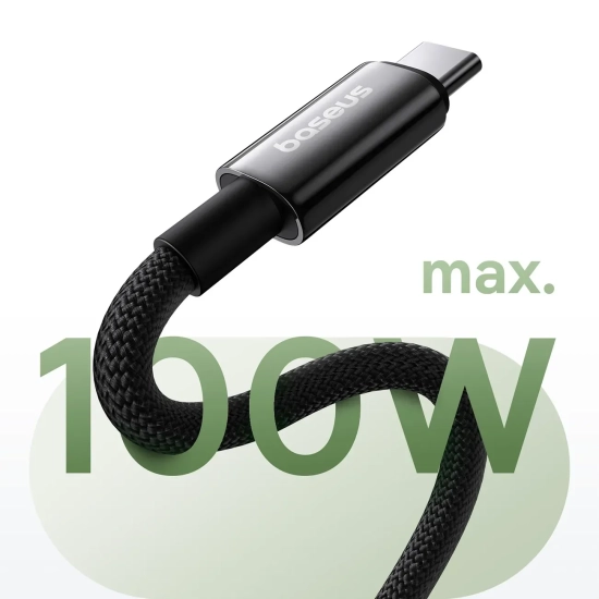 Kabel Baseus Tungsten Gold Magnetic USB-C – USB-C 100W 1 m czarny