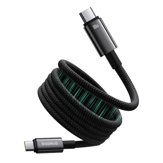 Baseus Tungsten Gold Magnetic USB-C – USB-C 100W 1 m czarny – przewód ze złączami USB-C – USB-C w kolorze czarny.