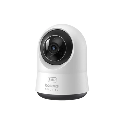 Biała kamera wewnętrzna Baseus Security P1 Pro 3K na obrotowej podstawie.