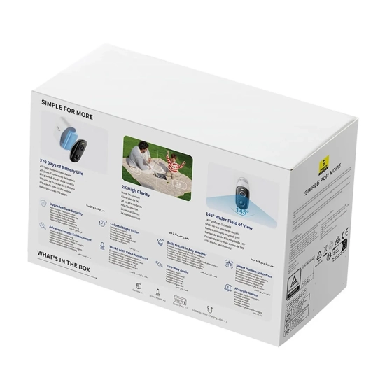 Baseus Kamera IP Security N1 Plus 2K 7800 mAh IP67 biała