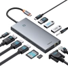Hub USB-C Baseus PortalJoy 13w1 HDMI DP VGA RJ45 szary