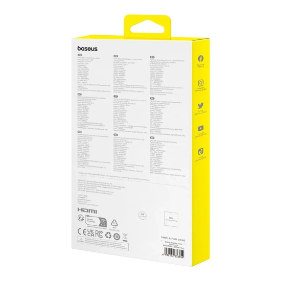 Hub USB-C Baseus PortalJoy 13w1 HDMI DP VGA RJ45 szary