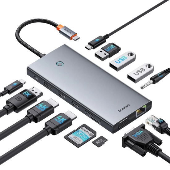 Baseus Hub USB-C PortalJoy 13w1 HDMI DP VGA PD 100 W