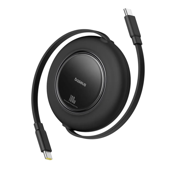 Kabel Baseus Free2Pull Mini USB-C 100W 2 m czarny