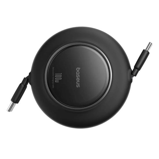 Kabel Baseus Free2Pull Mini USB-C 100W 2 m czarny