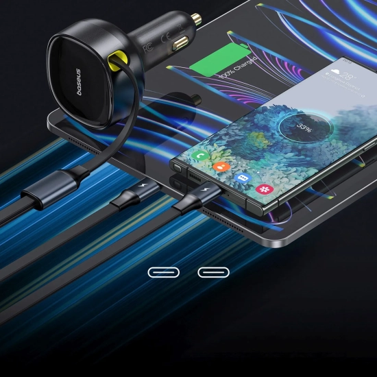Baseus Ładowarka samochodowa Enjoyment 33 W 2x USB-C czarna