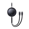 Baseus Bright Mirror Series zwijany USB-C – 2× USB-C 100W 1 m czarny – przewód ze złączami USB-C – 2× USB-C w kolorze cz