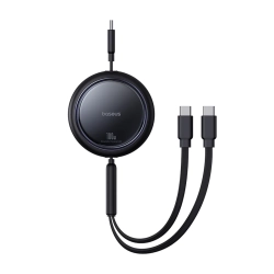 Baseus Bright Mirror Series zwijany USB-C – 2× USB-C 100W 1 m czarny – przewód ze złączami USB-C – 2× USB-C w kolorze cz