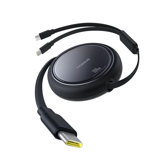 Baseus Bright Mirror Series zwijany USB-C – 2× USB-C 100 W 1 m czarny