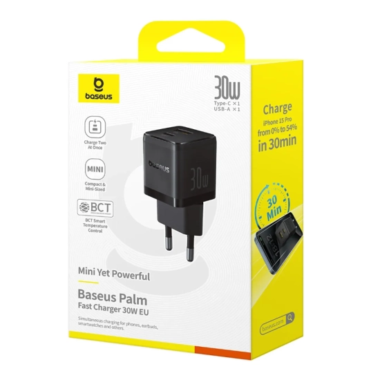 Baseus Ładowarka sieciowa Palm P1011160A113-00 30 W USB-C USB-A