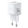 Baseus Palm ładowarka sieciowa 30W USB-C USB-A biała — wariant produktu marki Baseus, kolor biały, moc do 30W.