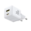 Baseus Palm ładowarka sieciowa 30 W USB-C USB-A biała