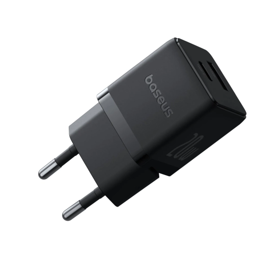 Baseus Palm ładowarka sieciowa 20W USB-C USB-A czarna — wariant produktu marki Baseus, kolor czarny, moc do 20W.