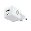 Baseus Palm ładowarka sieciowa 20 W USB-C USB-A biała