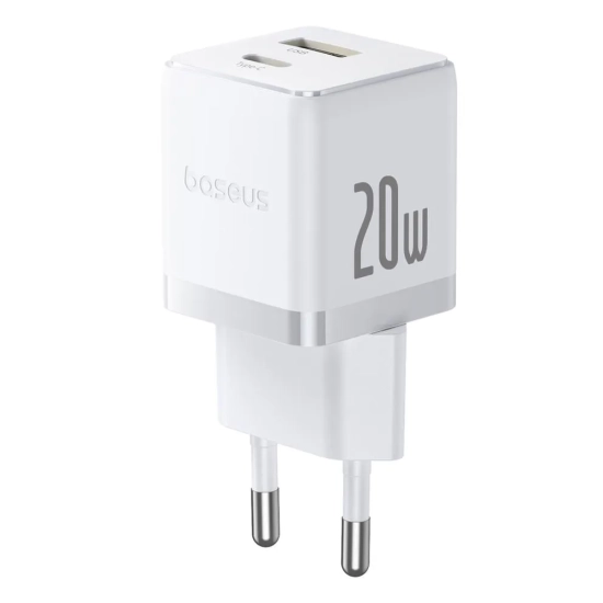 Baseus Palm ładowarka sieciowa 20W USB-C USB-A biała — wariant produktu marki Baseus, kolor biały, moc do 20W.