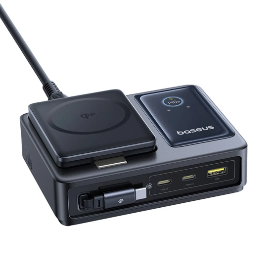 Baseus NOMOS ładowarka bezprzewodowa 5w1 140 W czarna