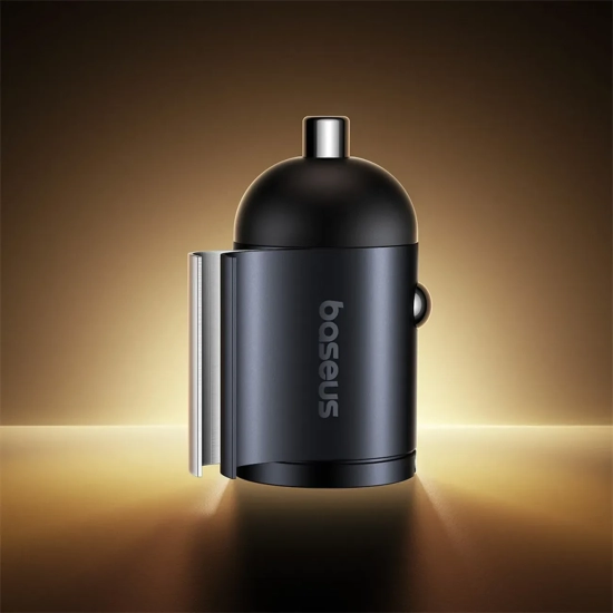 Ładowarka samochodowa USB-A USB-C 30W - czarna