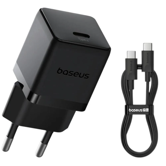 Baseus Palm ładowarka sieciowa 20W USB-C czarna — wariant produktu marki Baseus, kolor czarny, moc do 20W.