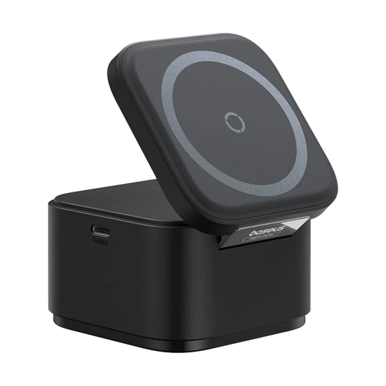 Ładowarka indukcyjna 3w1 do telefonu smartwatcha MagSafe 25W - czarna