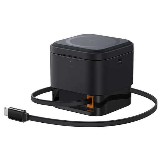 Ładowarka indukcyjna 3w1 do telefonu smartwatcha MagSafe 25W - czarna