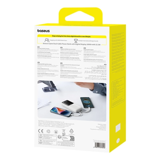 Baseus Powerbank LiPow 20000 mAh 22,5 W biały