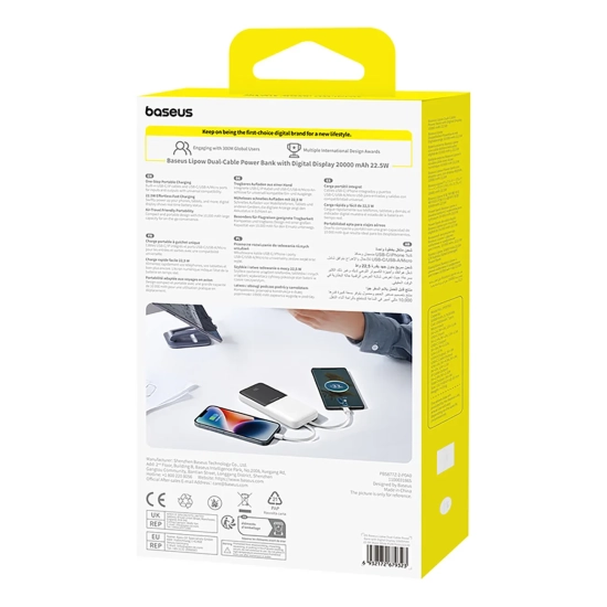 Baseus Lipow powerbank 10000 mAh 22.5 W biały