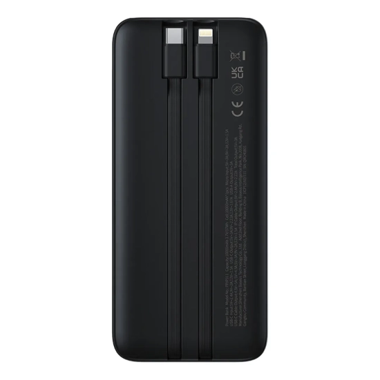 Powerbank 10000mAh 22.5W z wyświetlaczem kablami USB-C iPhone Lightning