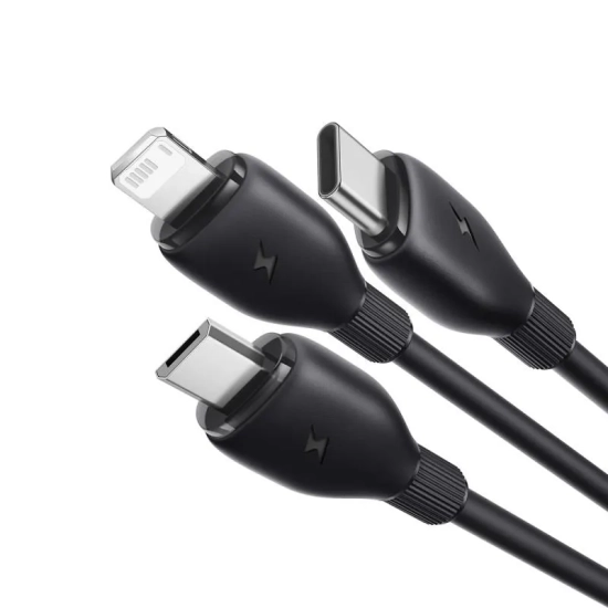 Baseus Kabel P10376303121-01 USB-A–Micro USB/Lightning/USB-C 0,8 m czarny