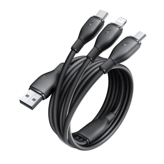Baseus Kabel P10376303121-01 USB-A–Micro USB/Lightning/USB-C 0,8 m czarny