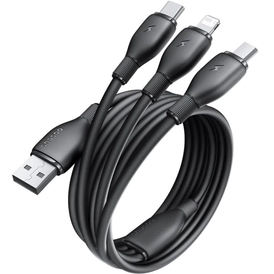 Baseus Kabel P10376303121-01 USB-A–Micro USB/Lightning/USB-C 0,8 m czarny