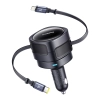 Ładowarka samochodowa ze zwijanymi kablami USB-C iPhone Lightning 60W