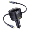 Ładowarka samochodowa ze zwijanymi kablami USB-C USB-A 90W