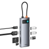 Baseus Hub USB-C Metal Gleam 7w1 HDMI 4K 60 Hz szary