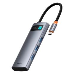 Główne zdjęcie produktu: Hub USB-C Baseus Metal Gleam 7w1 HDMI 4K 60 Hz szary.