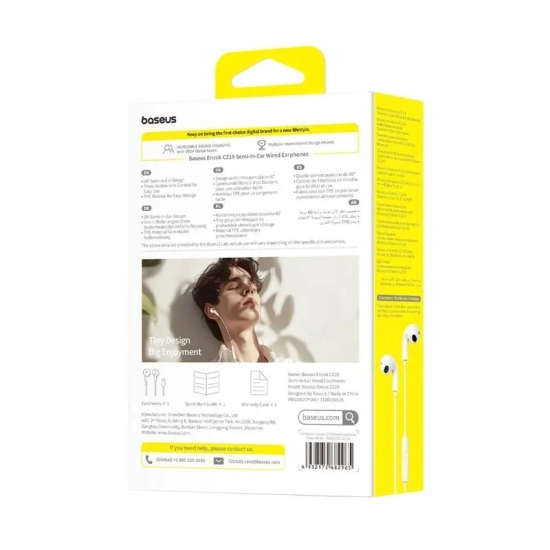 Słuchawki Baseus Encok CZ19 A00182201213-00 USB-C białe