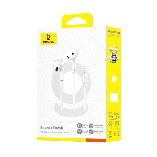 Baseus Słuchawki Encok HZ19 mini jack 3,5 mm białe