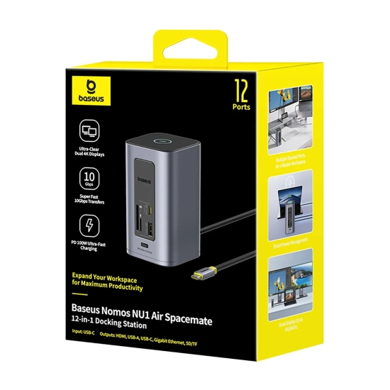 Baseus Stacja dokująca NU1 Air Spacemate 12w1 USB-C
