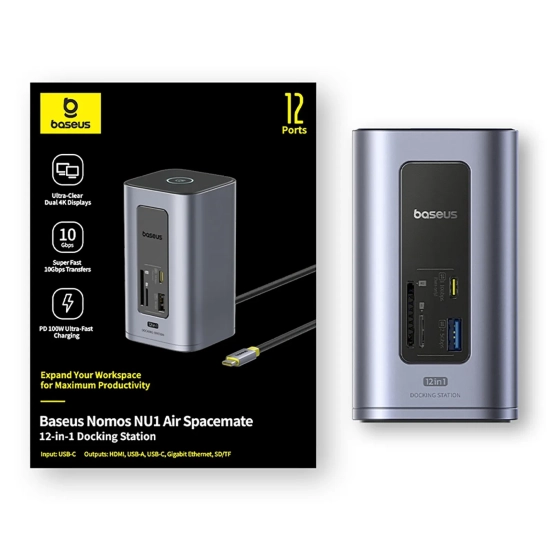 Baseus Stacja dokująca NU1 Air Spacemate 12w1 USB-C