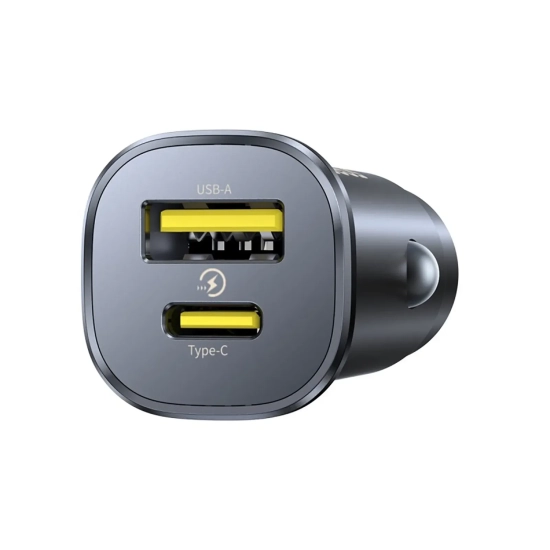 Ładowarka samochodowa USB-C USB-A 30W - czarna