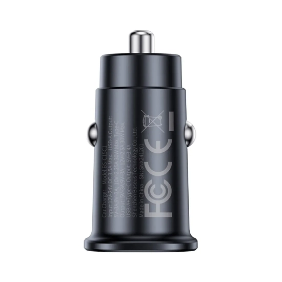 Ładowarka samochodowa 2 x USB-C 30W - czarna
