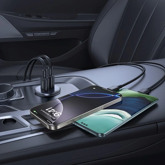 Baseus GoTrip ładowarka samochodowa 30 W 2x USB-C czarna